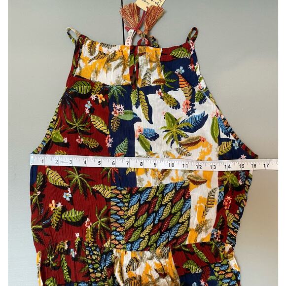 RAGA Dress Sleeveless Mini‎ Sz Small Nature Tropical Floral Multicolor Boho NWT - Picture 3 of 7